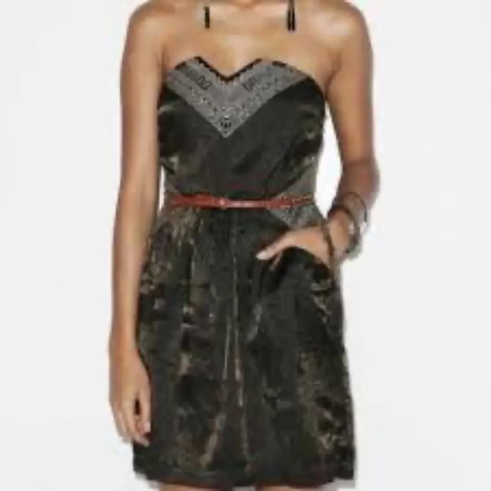 Urban Outfitters | Ecote Metallic Black Strapless Dress | NWT | Size Medium - Picture 4 of 10